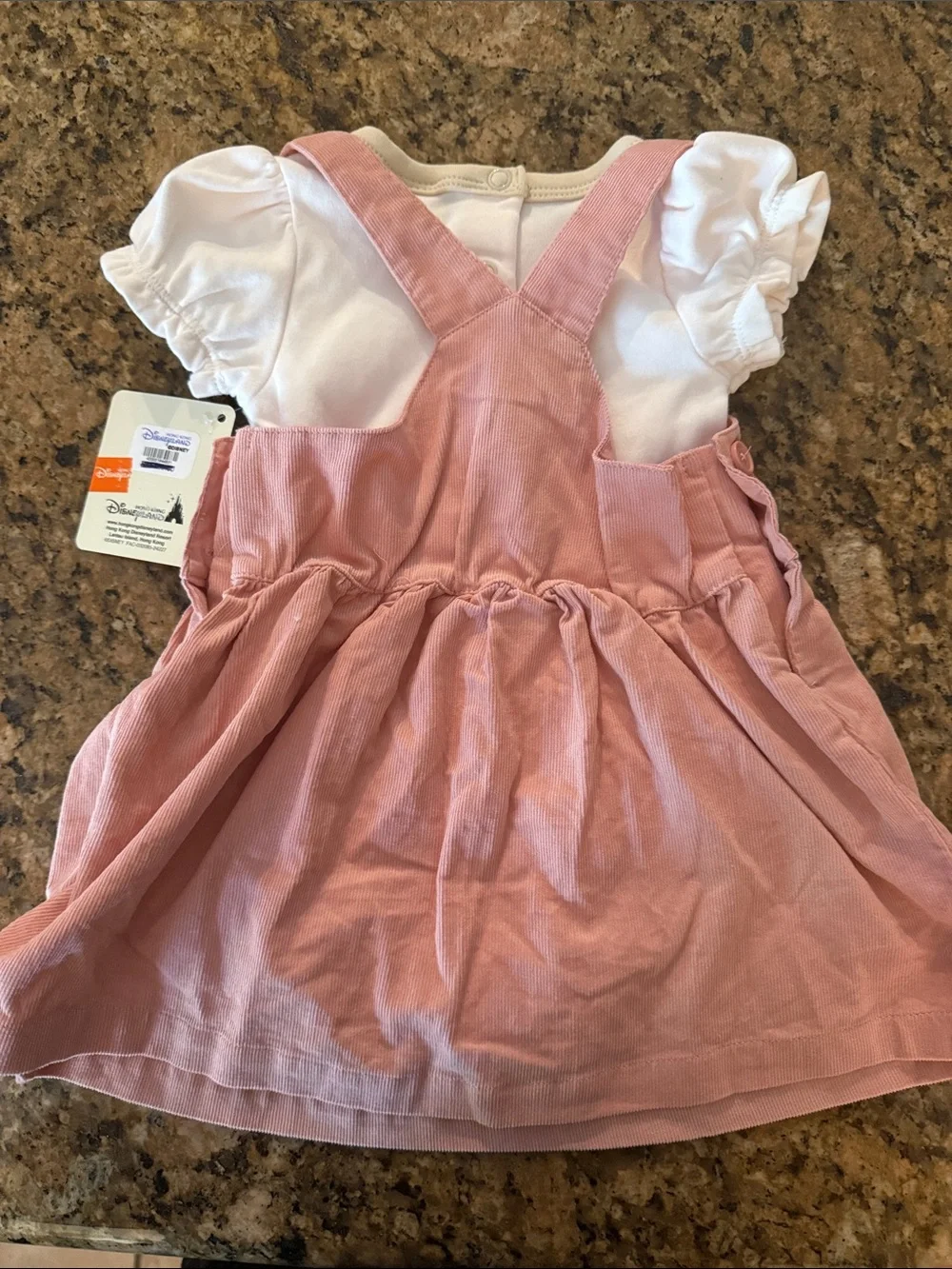 Duffy & Friends Pink Corduroy 2-piece Pinafore Overalls and onesie